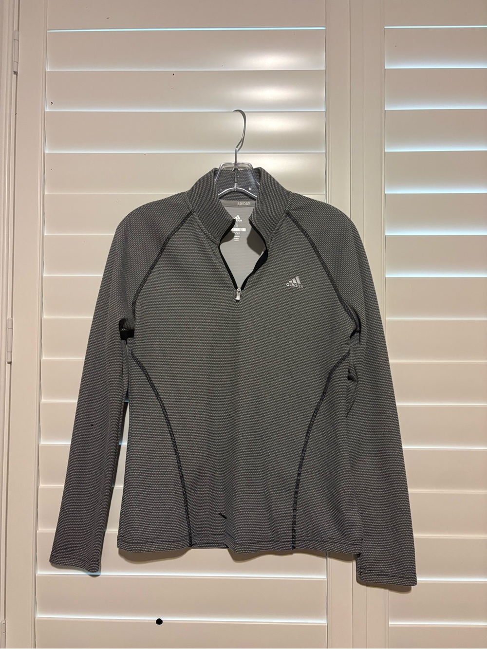 adidas Women's Gray Half-Zip Athletic Pullover